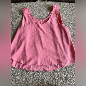 Pink flowy cropped tank top. Brand unknown ):